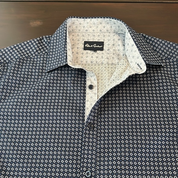 Robert Graham Long Sleeve Blue Geometric Pattern Button Up Shirt Sz XL - Picture 13 of 15